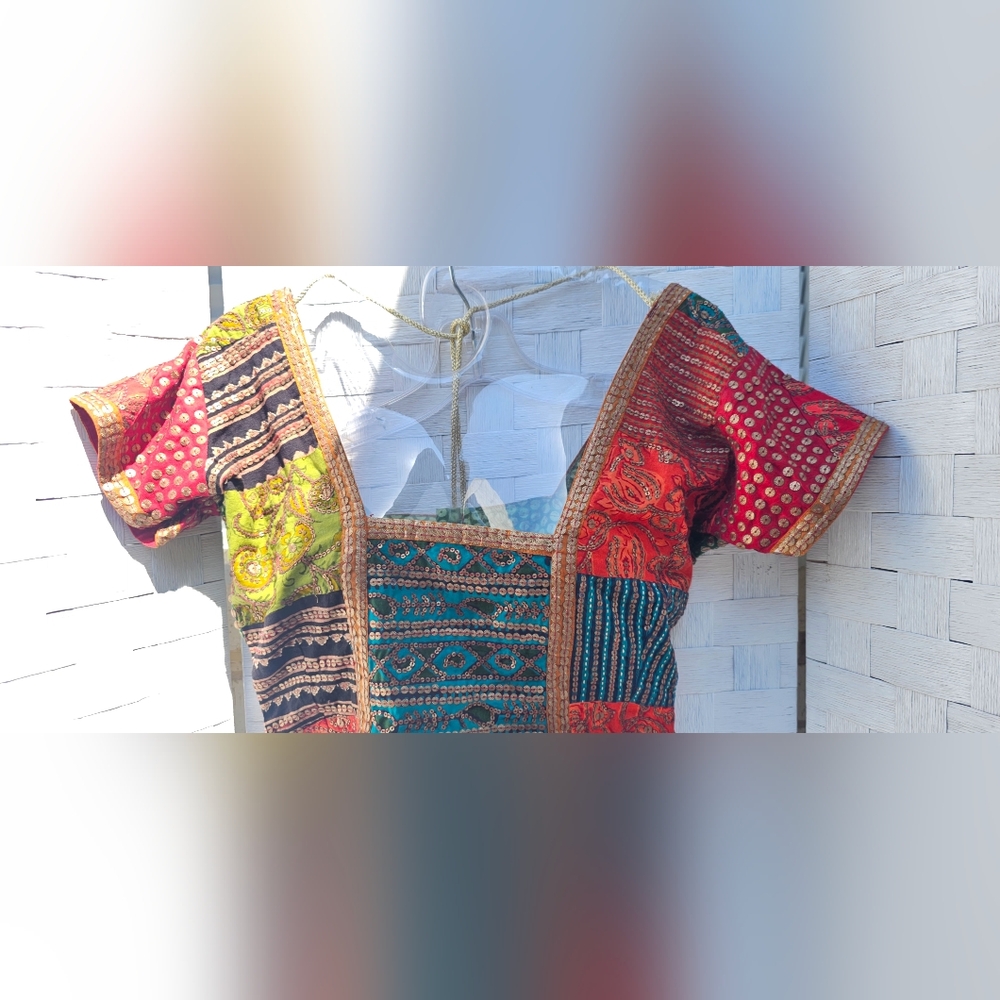 Colorful Patchwork Crop Top